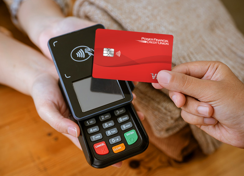 A man paying with contactless card
